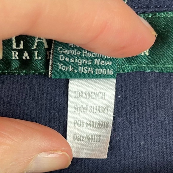 Vintage Lauren Ralph Lauren Blue Nightie Sz Medium with Pockets Monogrammed - Picture 6 of 14